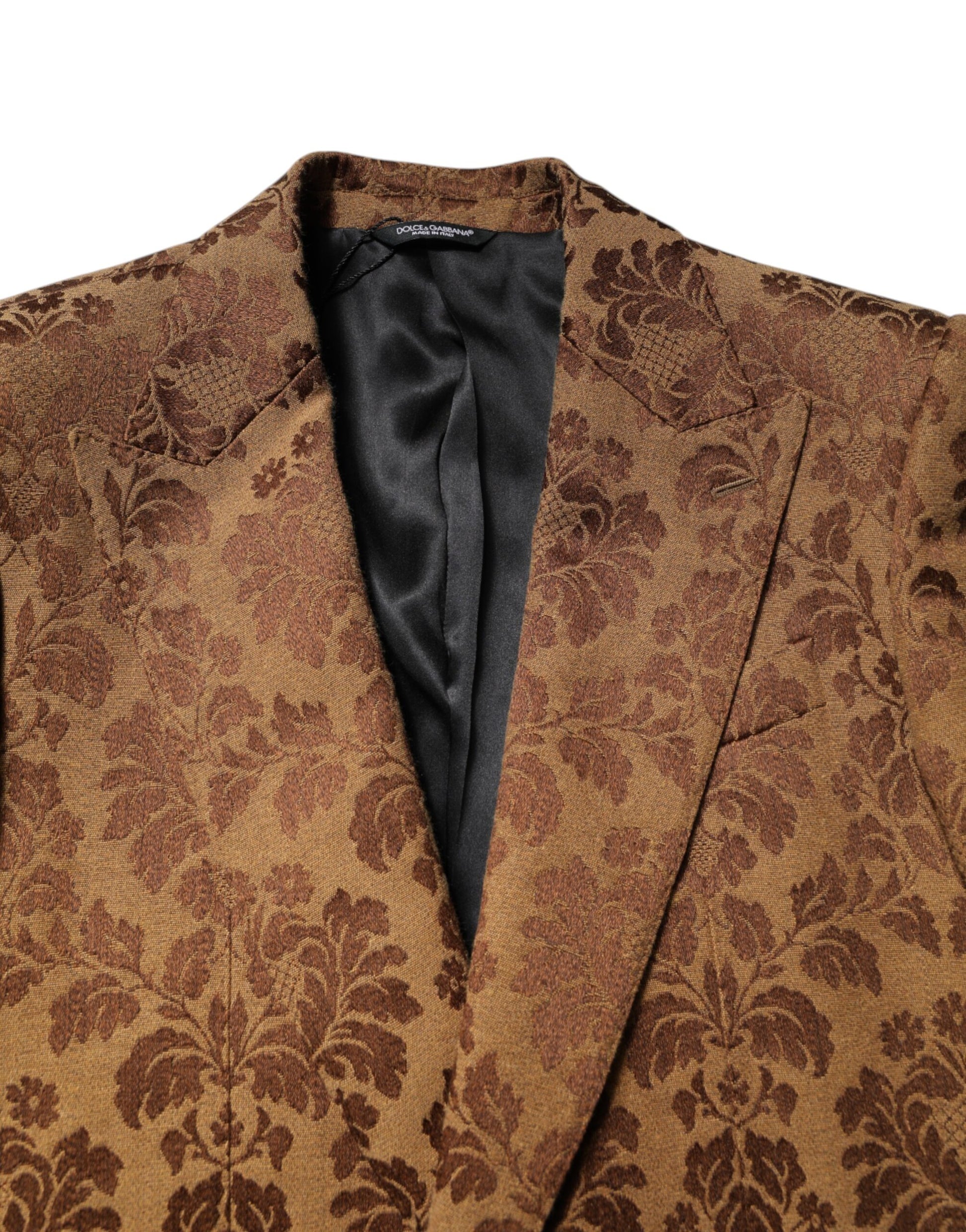 Dolce & Gabbana Brown Floral Jacquard SICILIA 2 Piece Suit - ACCEXO