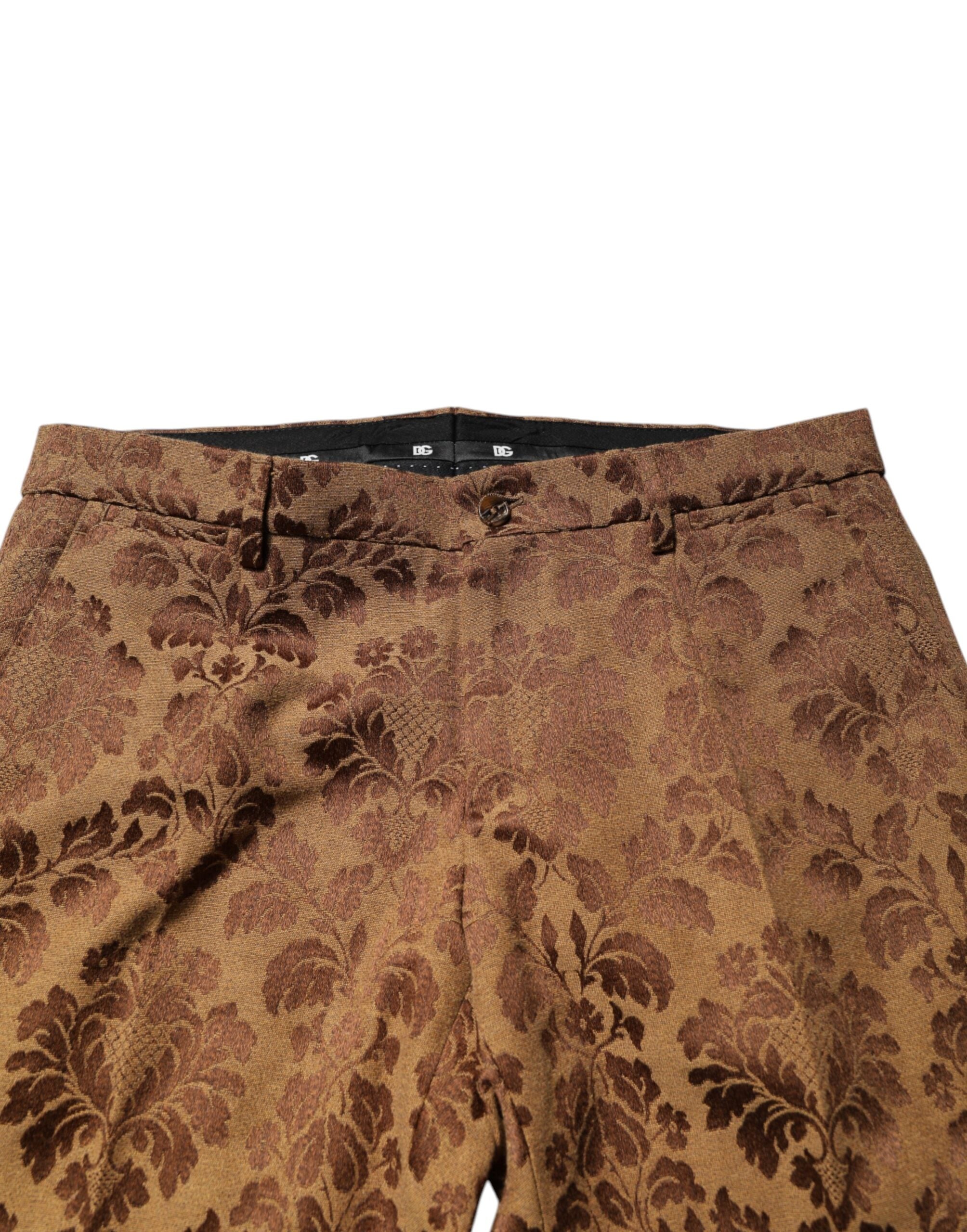 Dolce & Gabbana Brown Floral Jacquard SICILIA 2 Piece Suit - ACCEXO