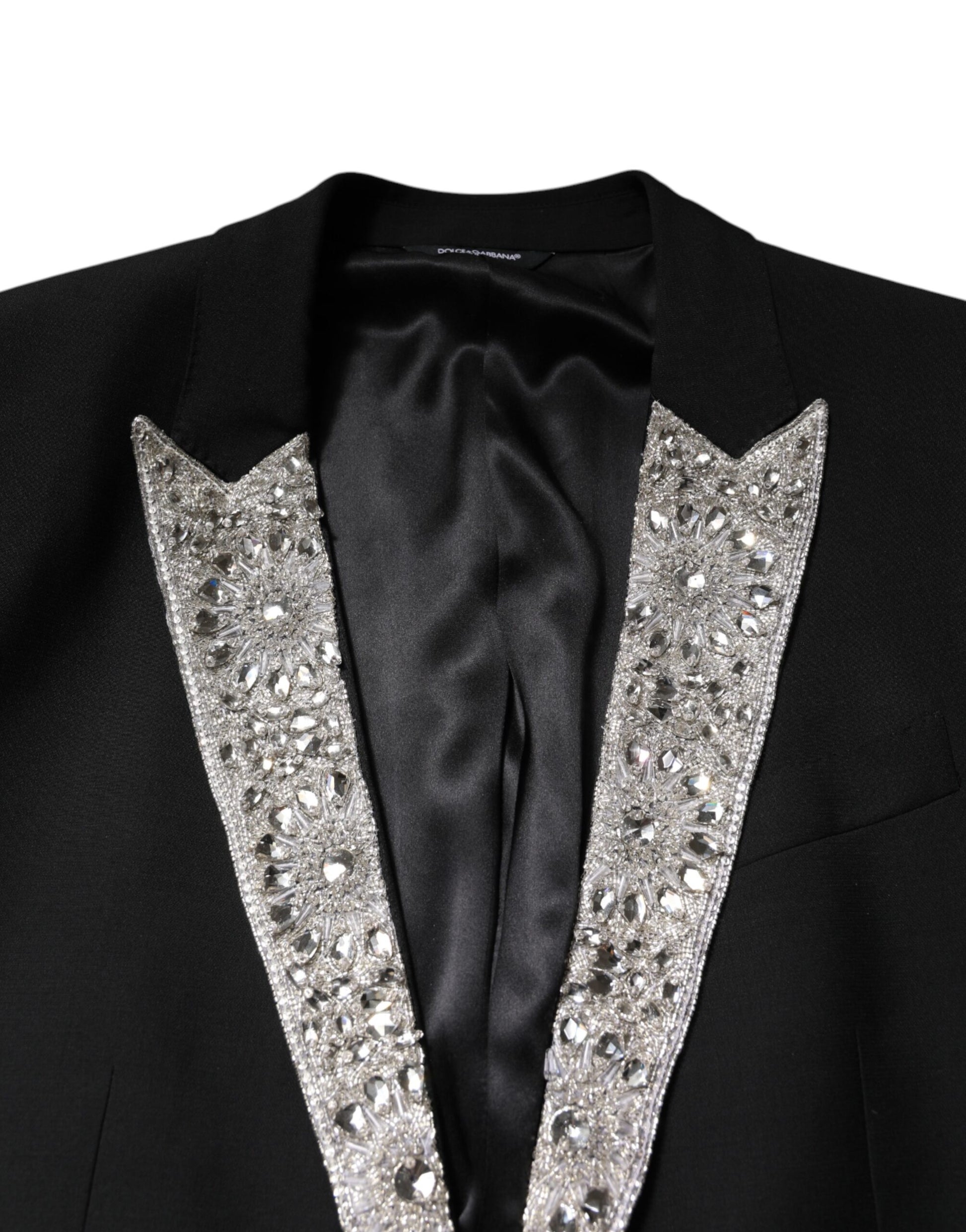 Dolce & Gabbana Black MARTINI Crystal Embellished 3 Pc Suit - ACCEXO