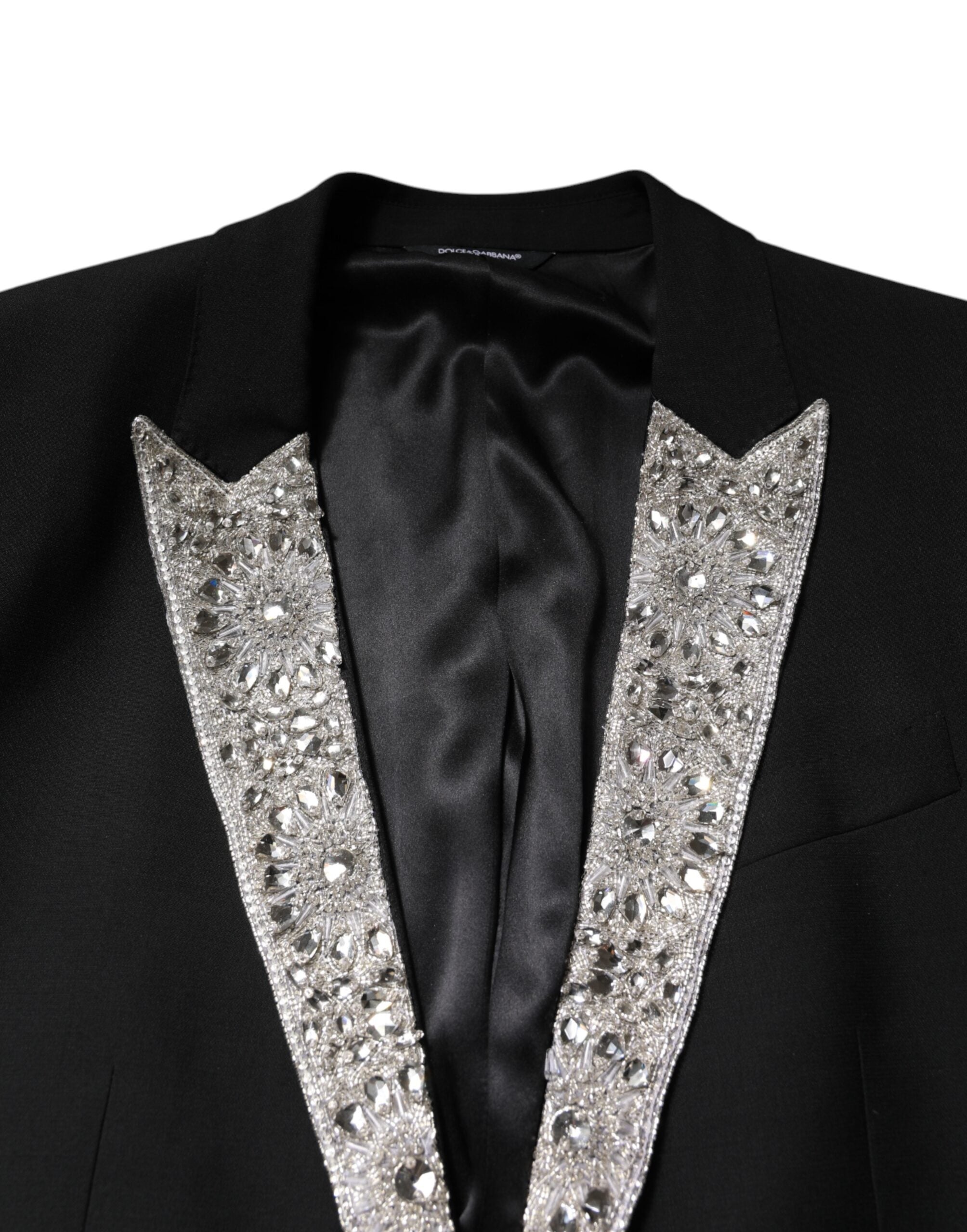 Dolce & Gabbana Black MARTINI Crystal Embellished 3 Pc Suit - ACCEXO