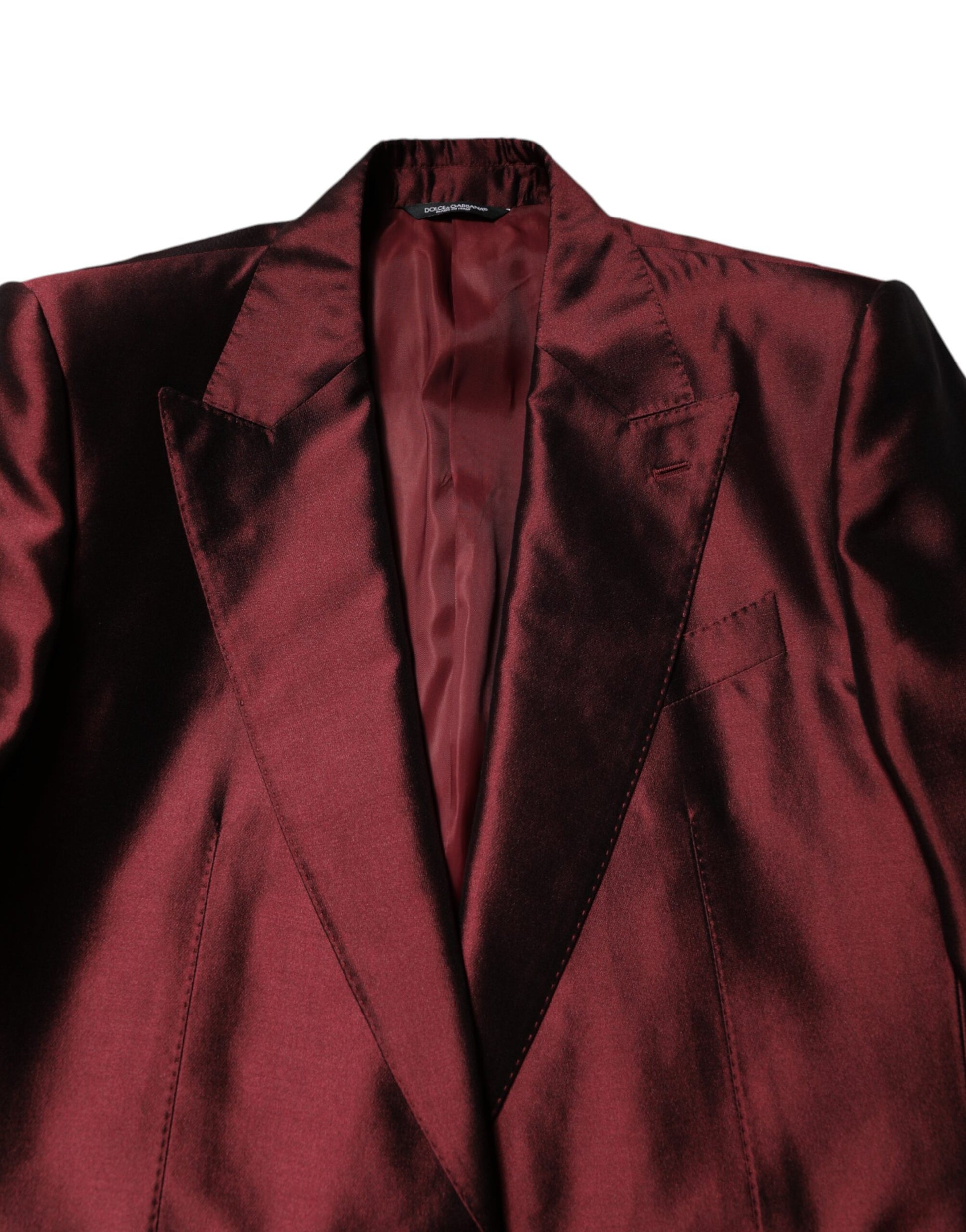 Dolce & Gabbana Bordeaux Silk 2 Piece Single Breasted Suit - ACCEXO