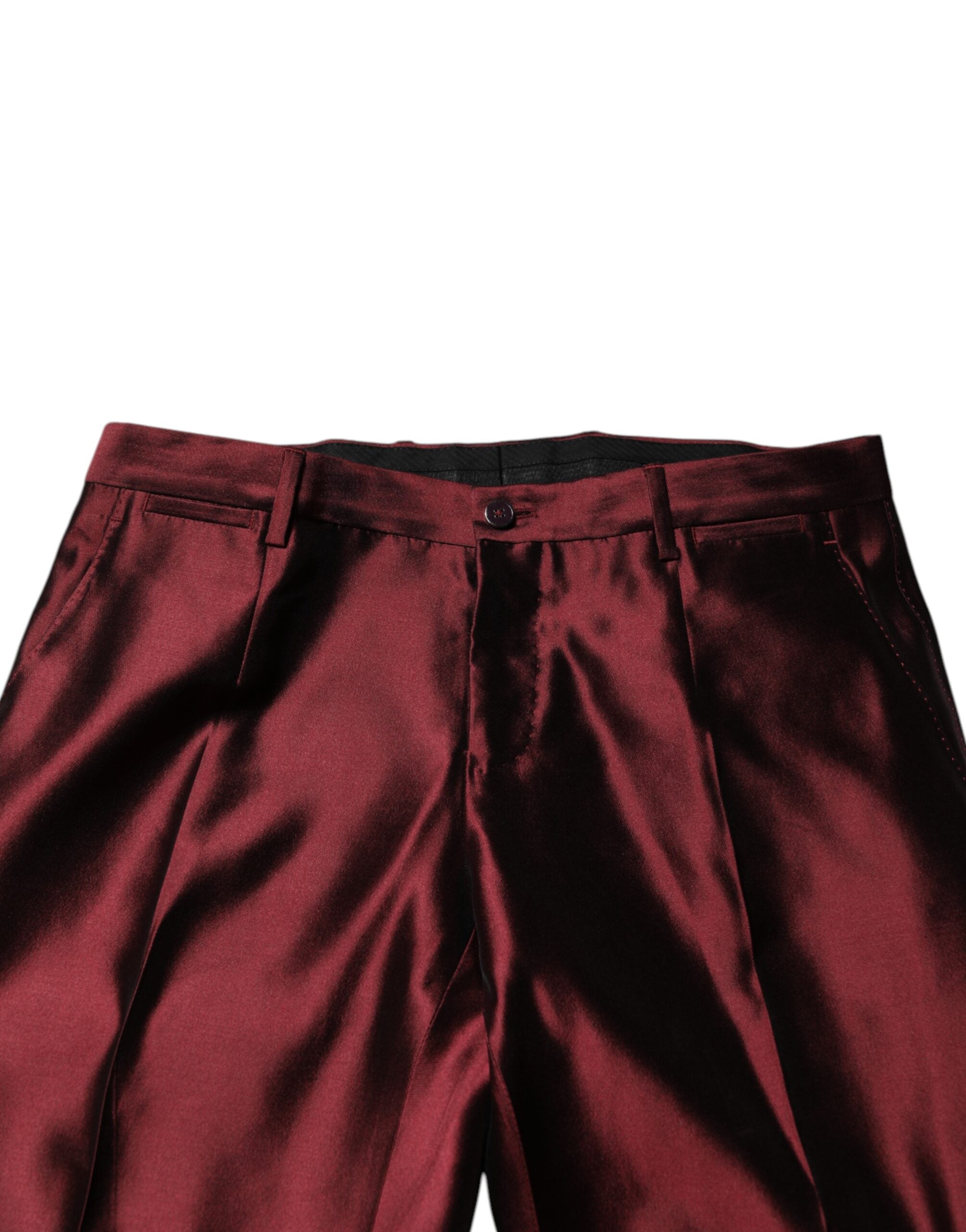 Dolce & Gabbana Bordeaux Silk 2 Piece Single Breasted Suit - ACCEXO