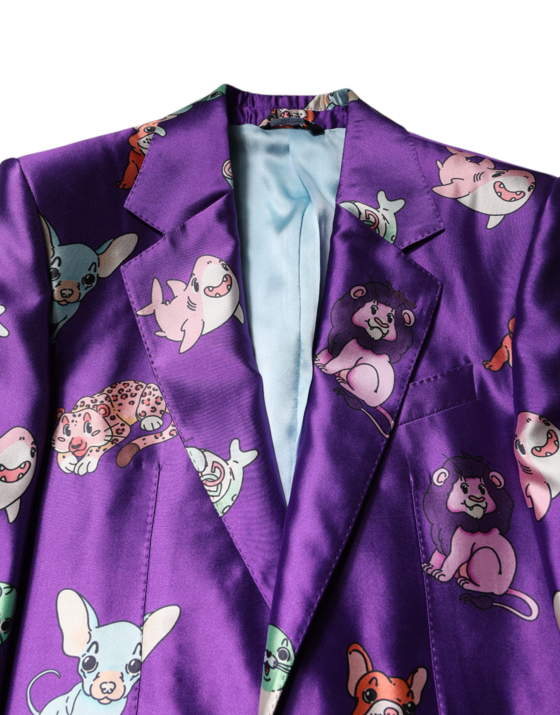 Dolce & Gabbana Purple Silk Animal Print 3 Piece Suit - ACCEXO