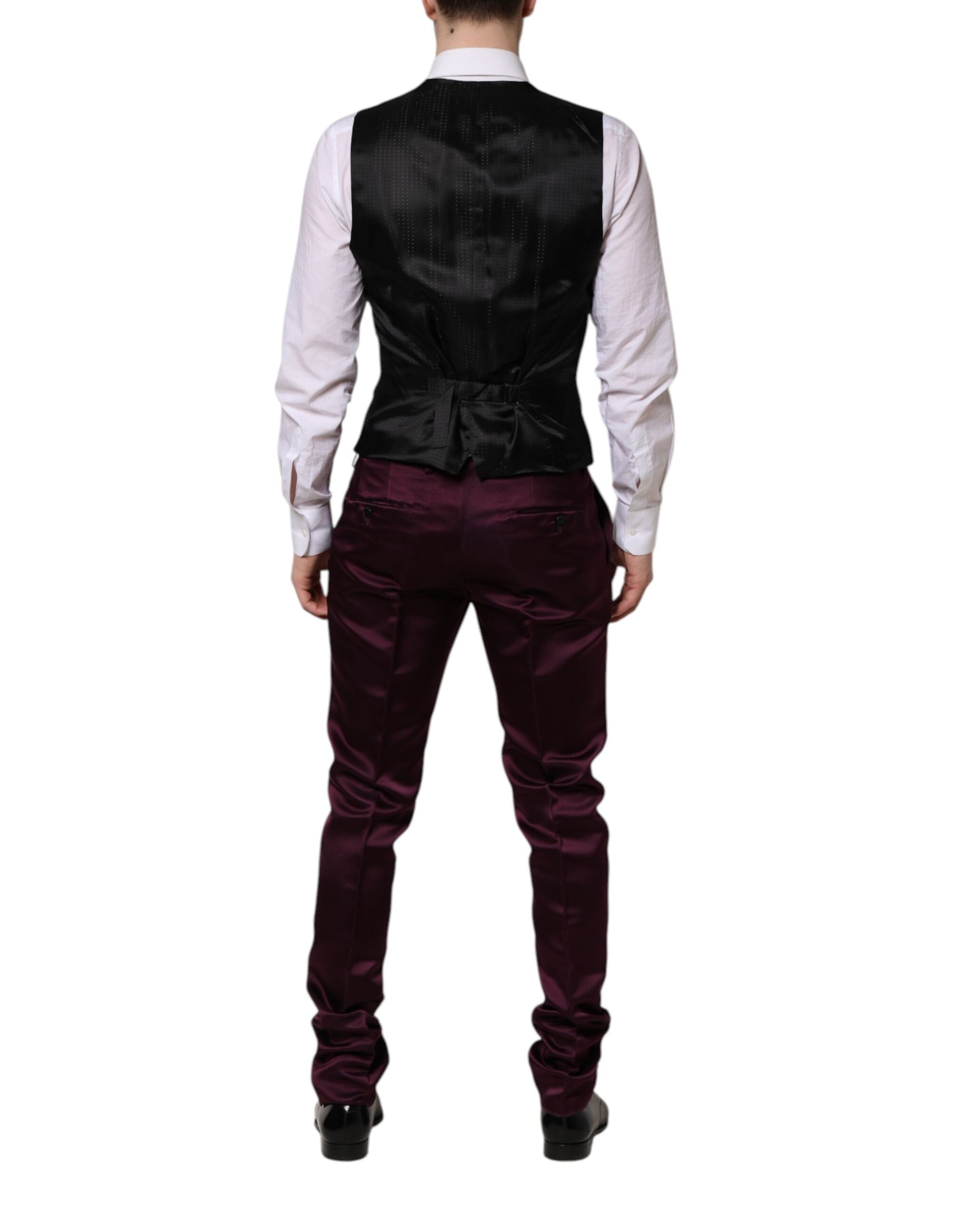 Dolce & Gabbana Dark Purple Silk 3Piece Single Breasted Suit - ACCEXO