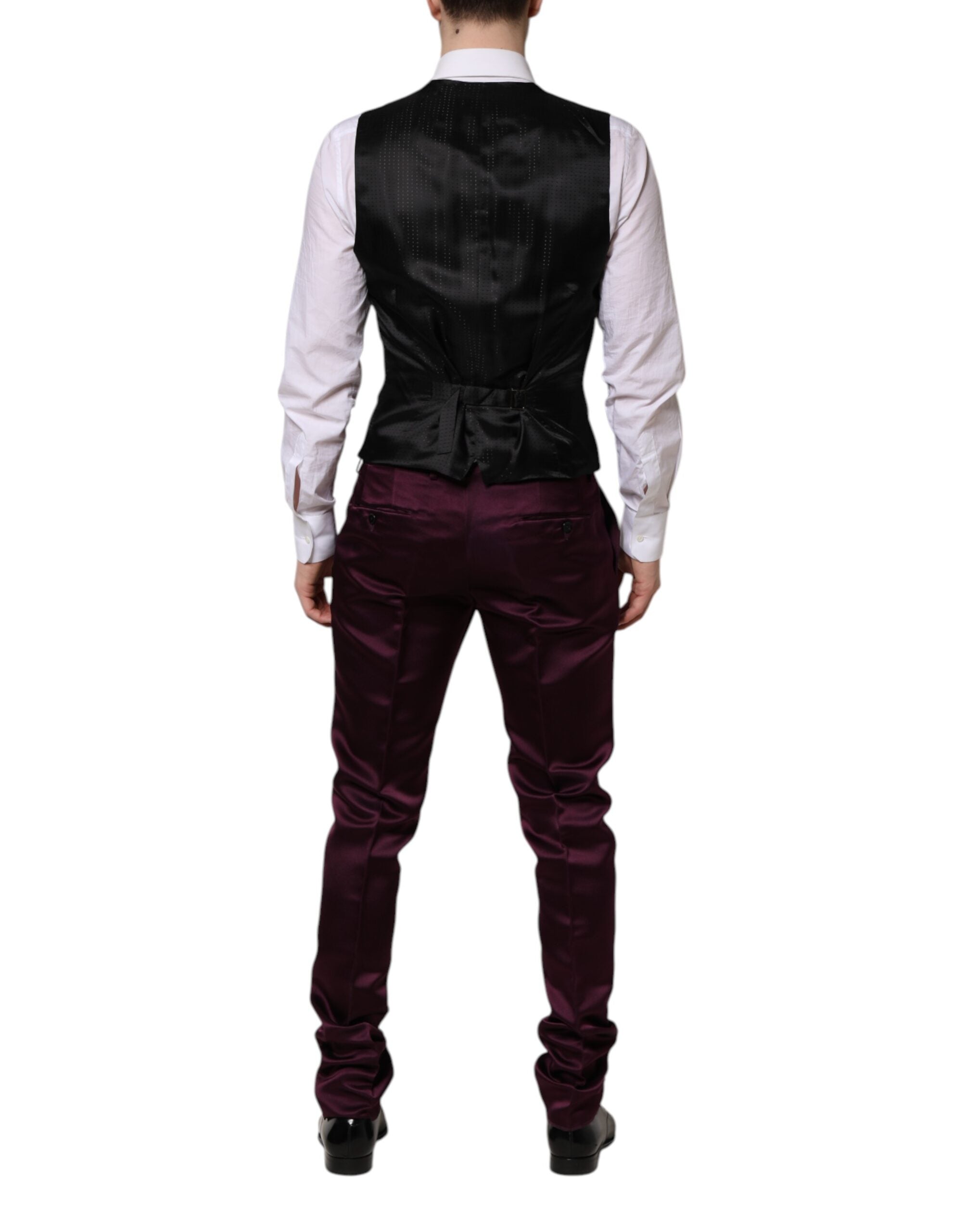 Dolce & Gabbana Dark Purple Silk 3Piece Single Breasted Suit - ACCEXO