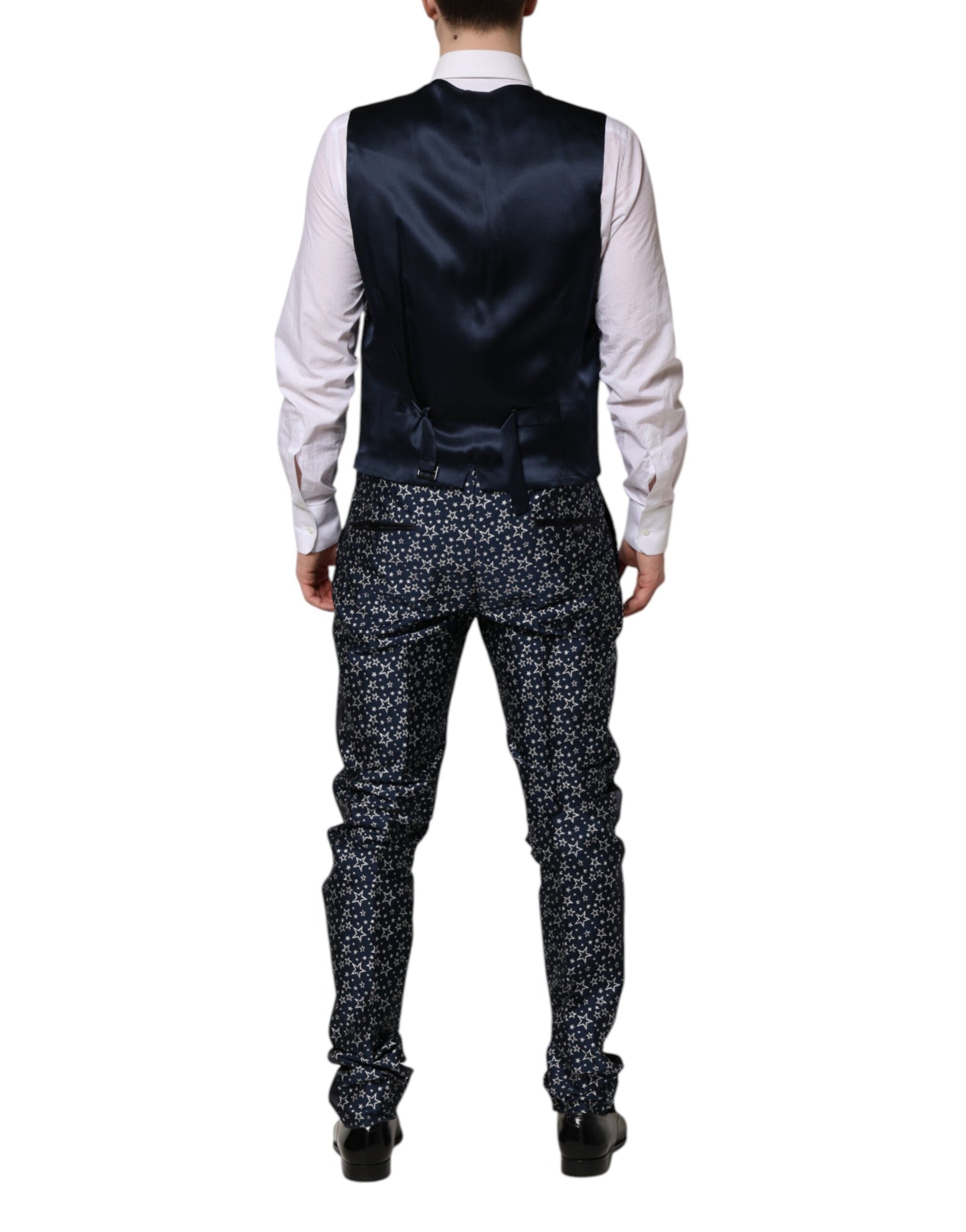 Dolce & Gabbana Blue MARTINI Star Jacquard 3 Piece Suit - ACCEXO