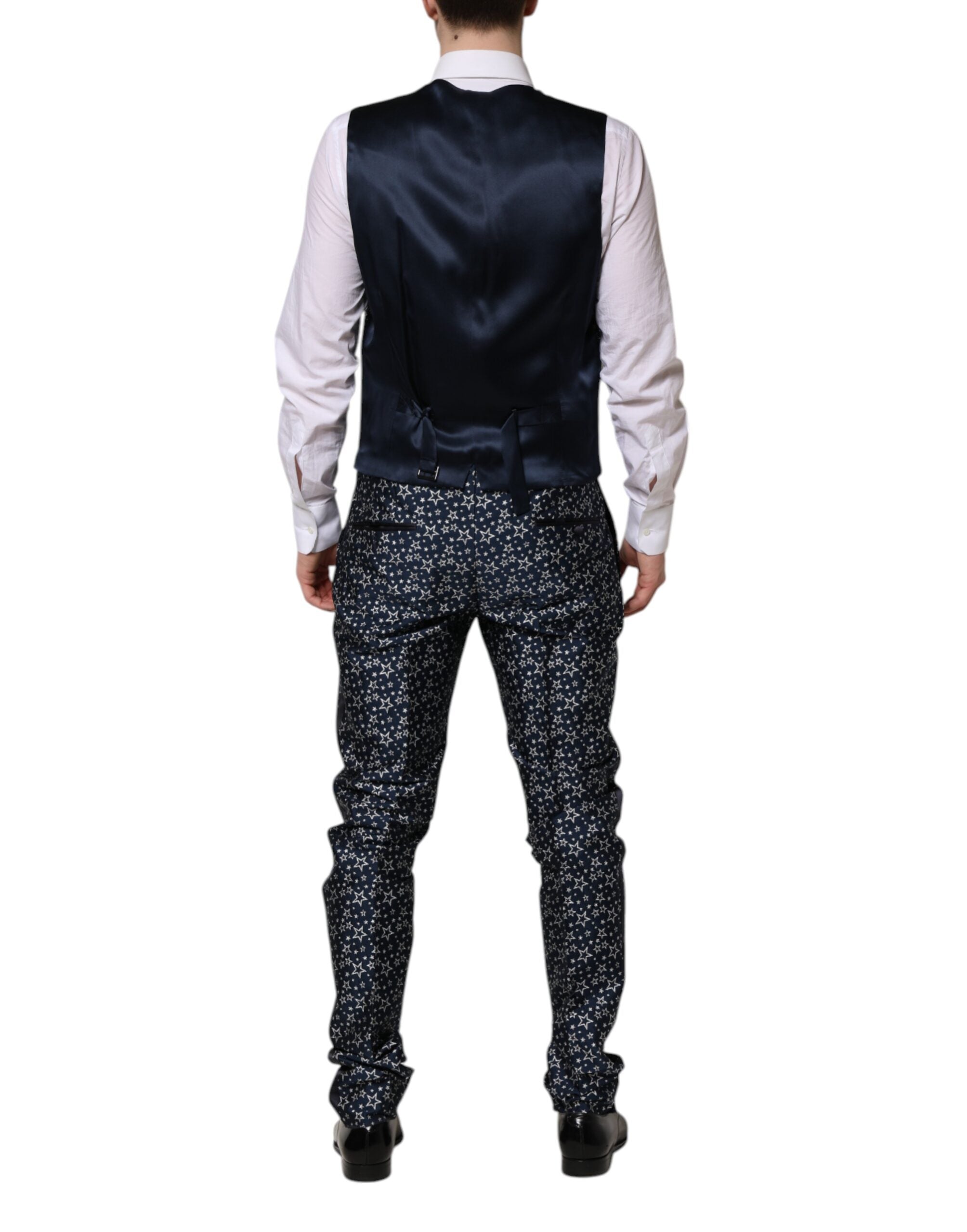 Dolce & Gabbana Blue MARTINI Star Jacquard 3 Piece Suit - ACCEXO