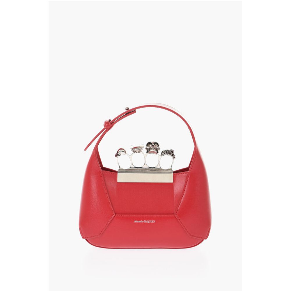 Alexander McQueen Leather JEWELLED MINI Bag with Removable Chain Shoulder Stra