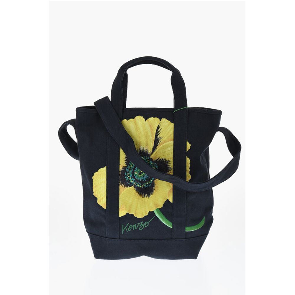 Kenzo Cotton Twill Tote Bag with Maxi Embroidery