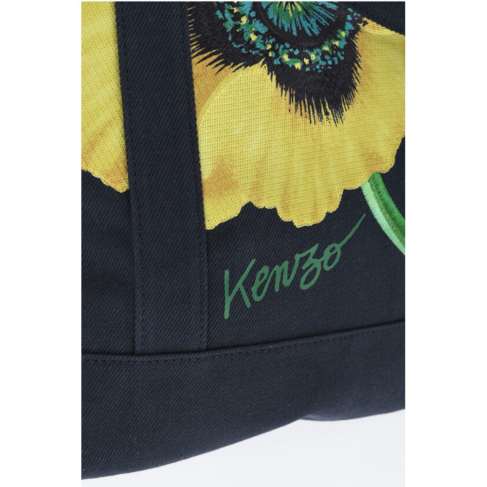 Kenzo Cotton Twill Tote Bag with Maxi Embroidery