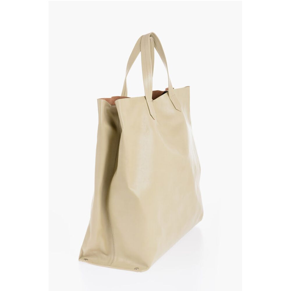 Jil Sander Leather TAPE Shopping Bag with Adjustable Shoulder Strap