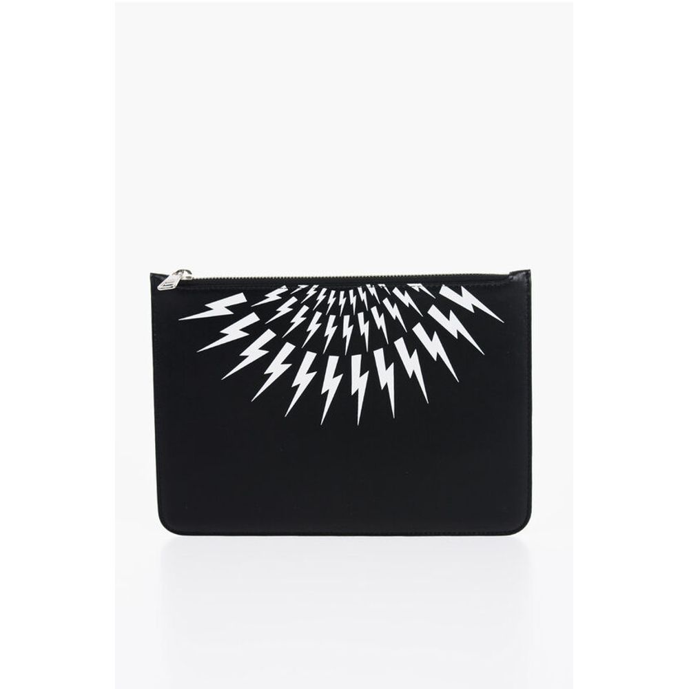 Neil Barrett Leather Pouch with Contrast Print