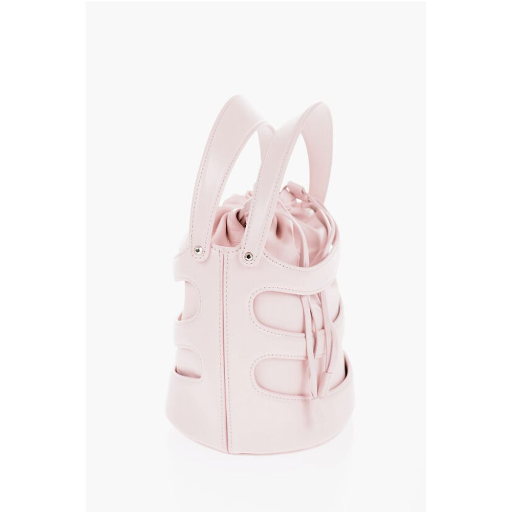 Alexander McQueen Solid Color Leather Bucket Bag