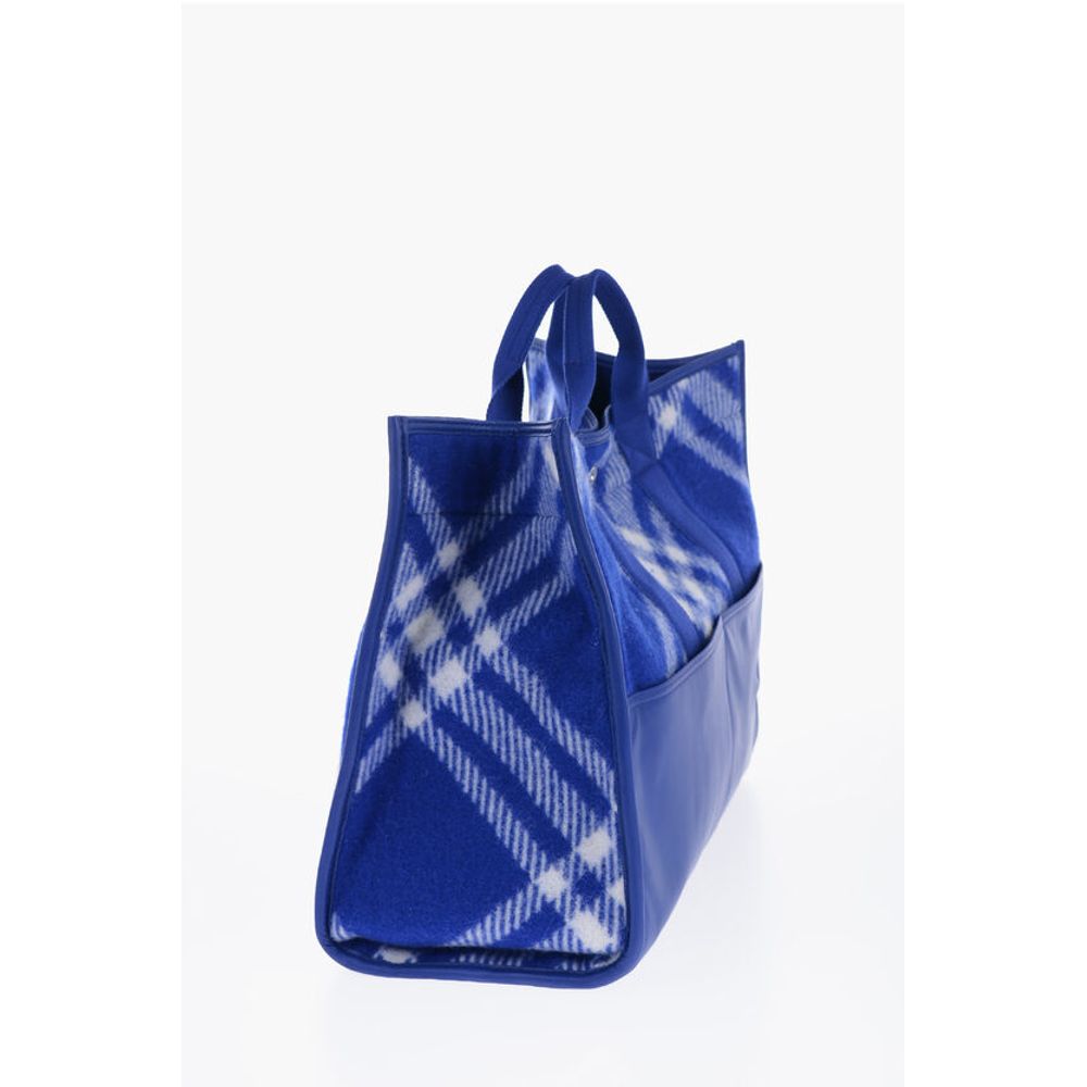 Burberry Wool Jacquard Bag with Outer Pockets