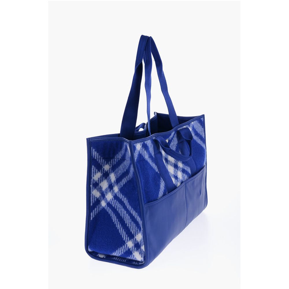 Burberry Wool Jacquard Bag with Outer Pockets