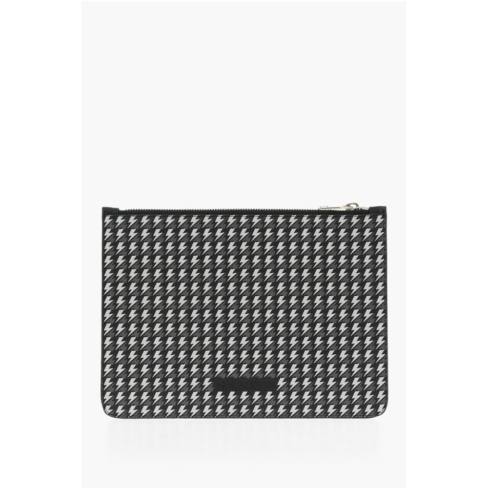 Neil Barrett All-Over Logo Leather Pouch