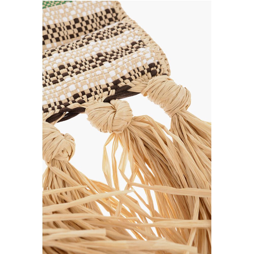 Jil Sander Raffia Tote Bag With Leather Details