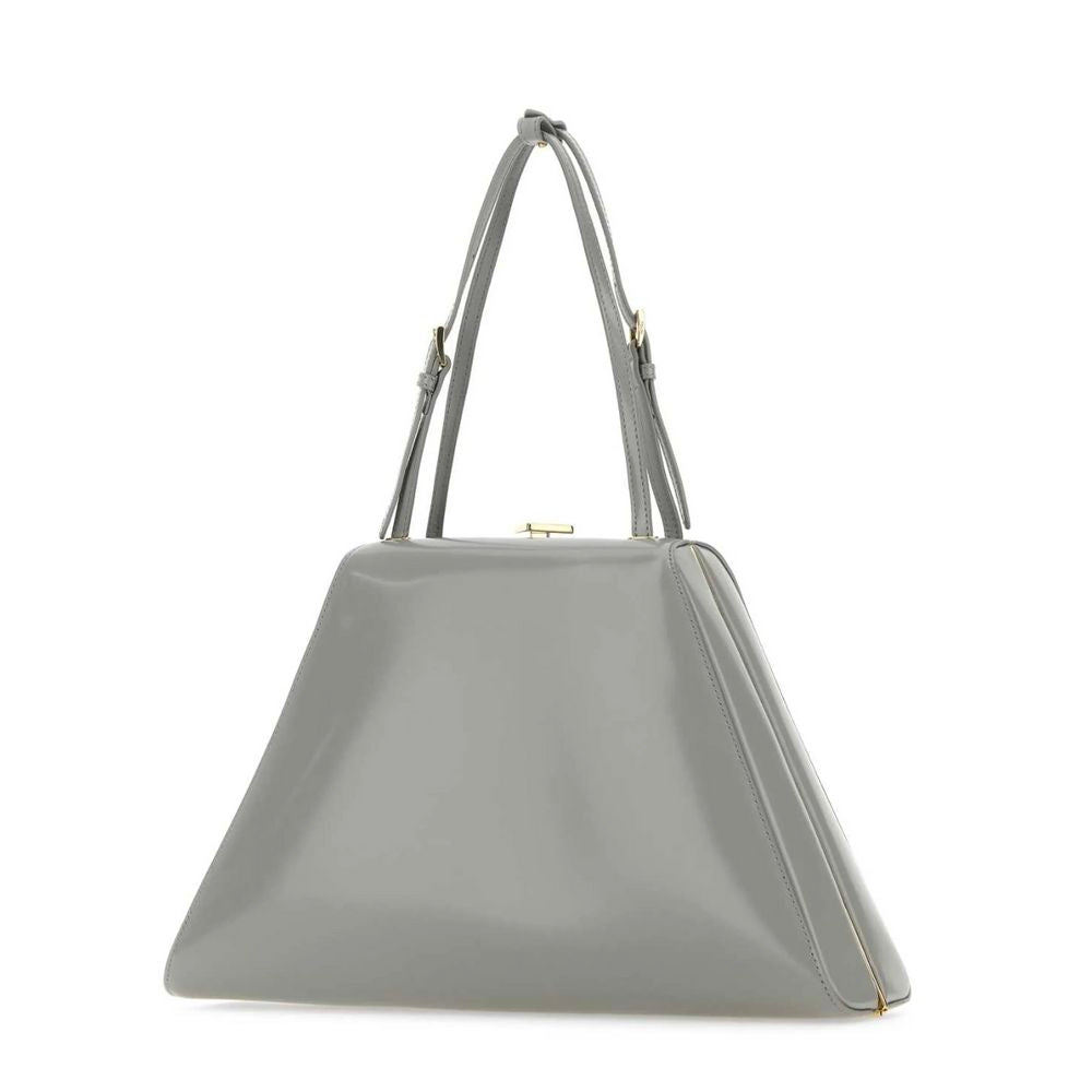 Prada Gray Leather Handbag - ACCEXO