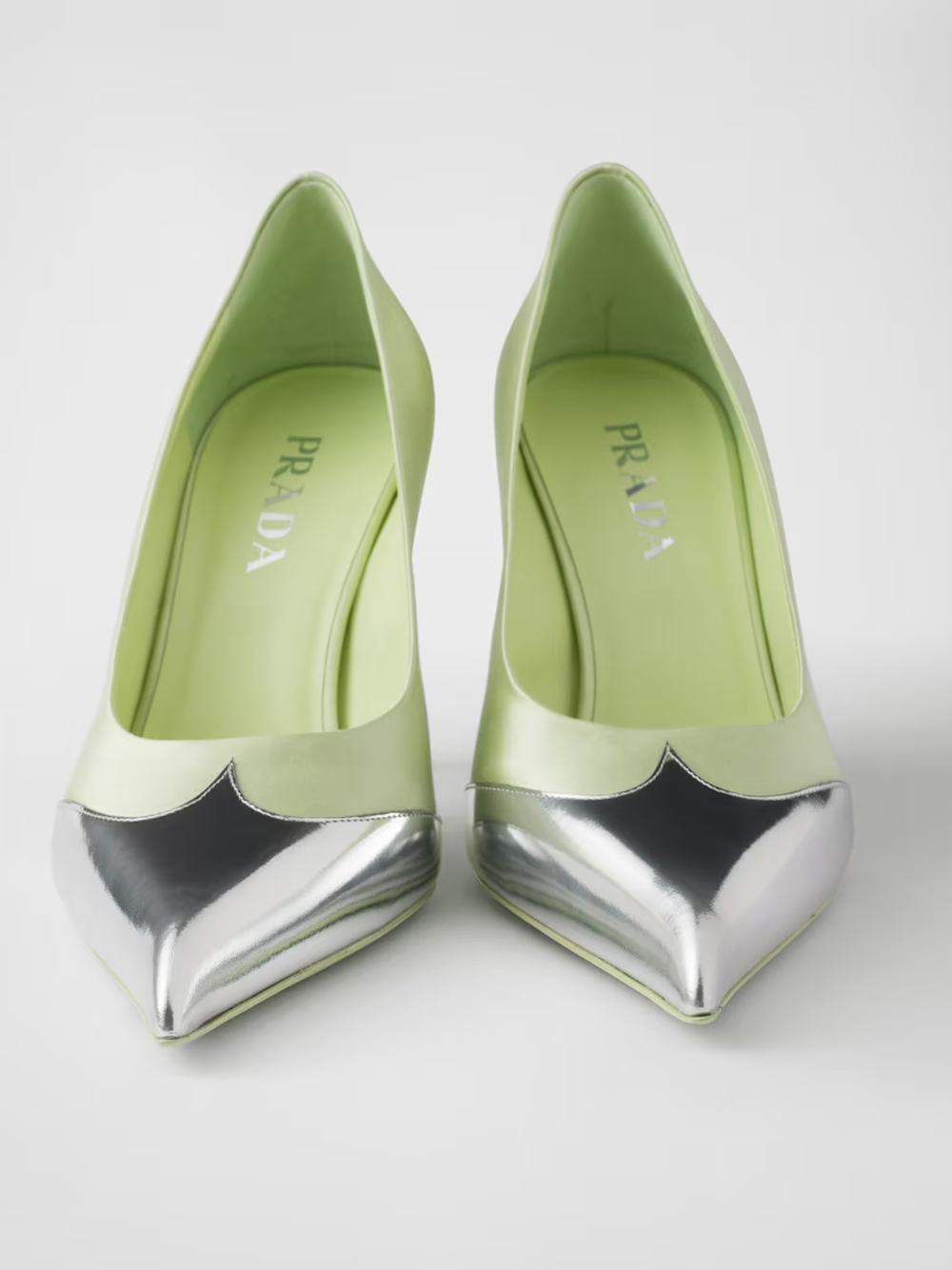 Prada Satin And Metallic Leather Pumps - ACCEXO