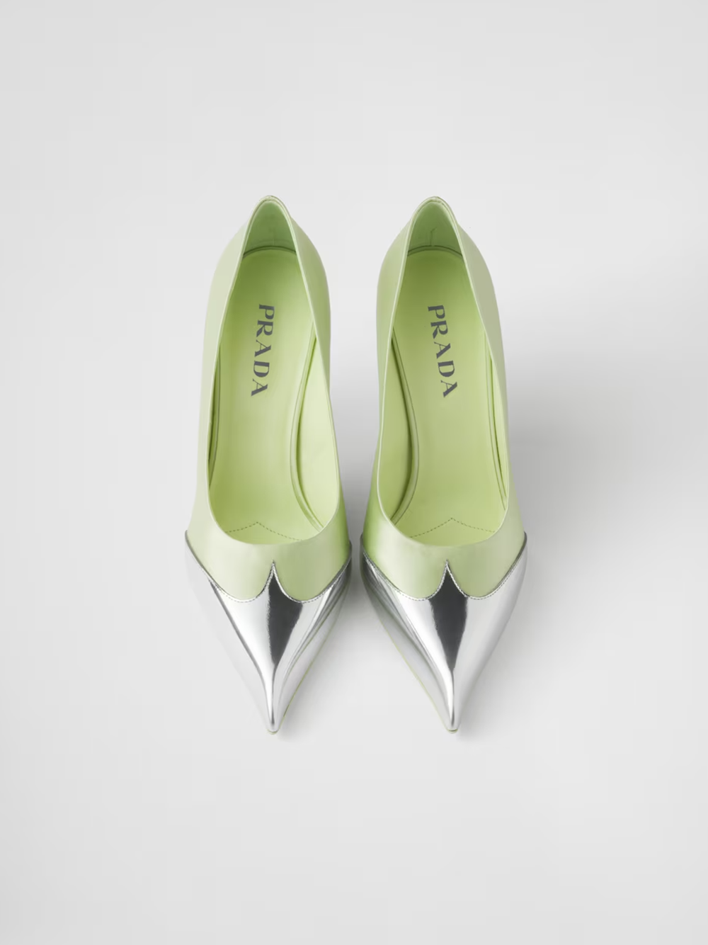 Prada Satin And Metallic Leather Pumps - ACCEXO