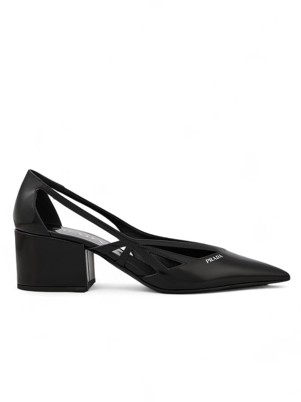 Prada Black Leather Cut-Out Pumps 55 - ACCEXO