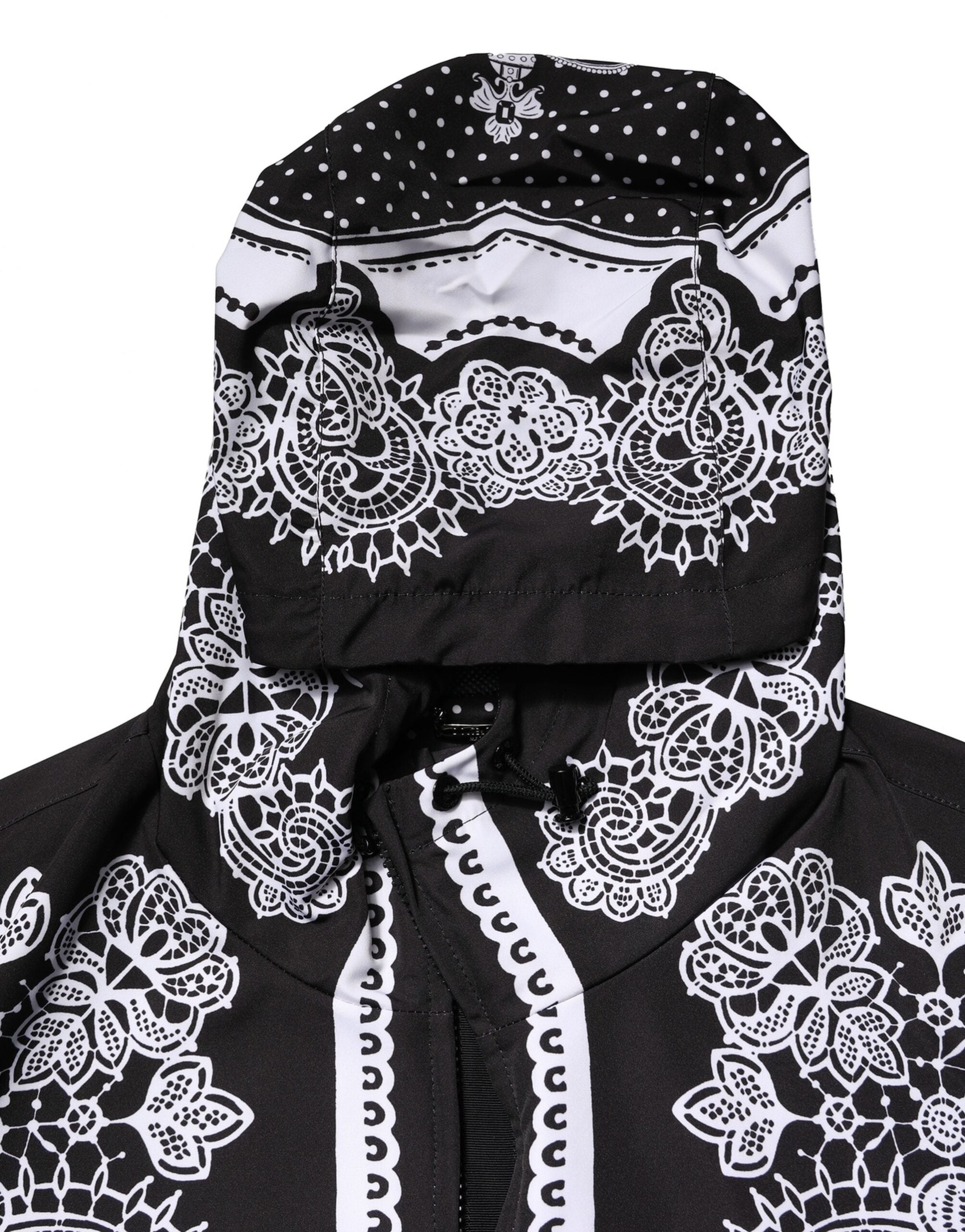 Dolce & Gabbana Black Bandana Print Hooded Bomber Jacket - ACCEXO