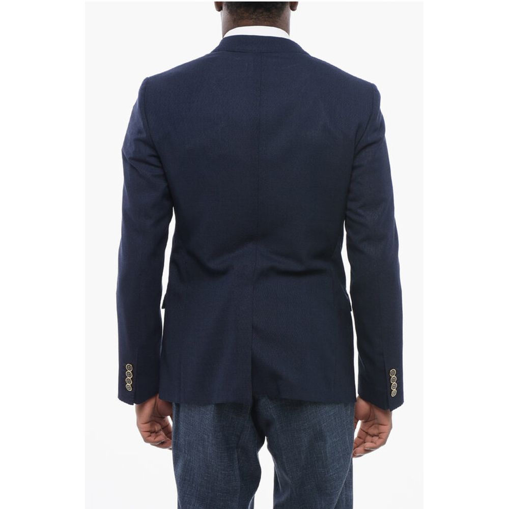 Dolce & Gabbana TAORMINA Unlined Light Wool Blazer with Double-breasted Desi