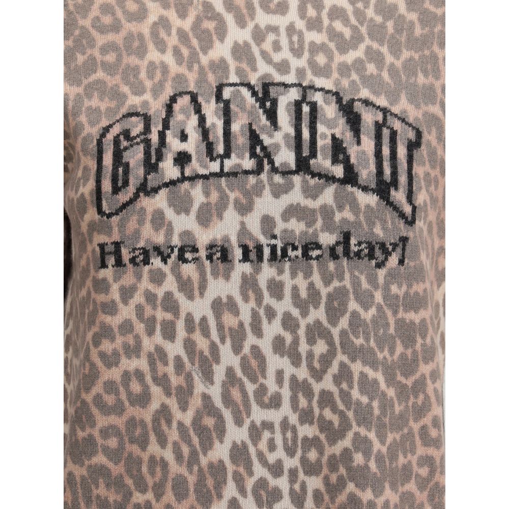 Ganni Leopard print short sleeve Sweater - ACCEXO