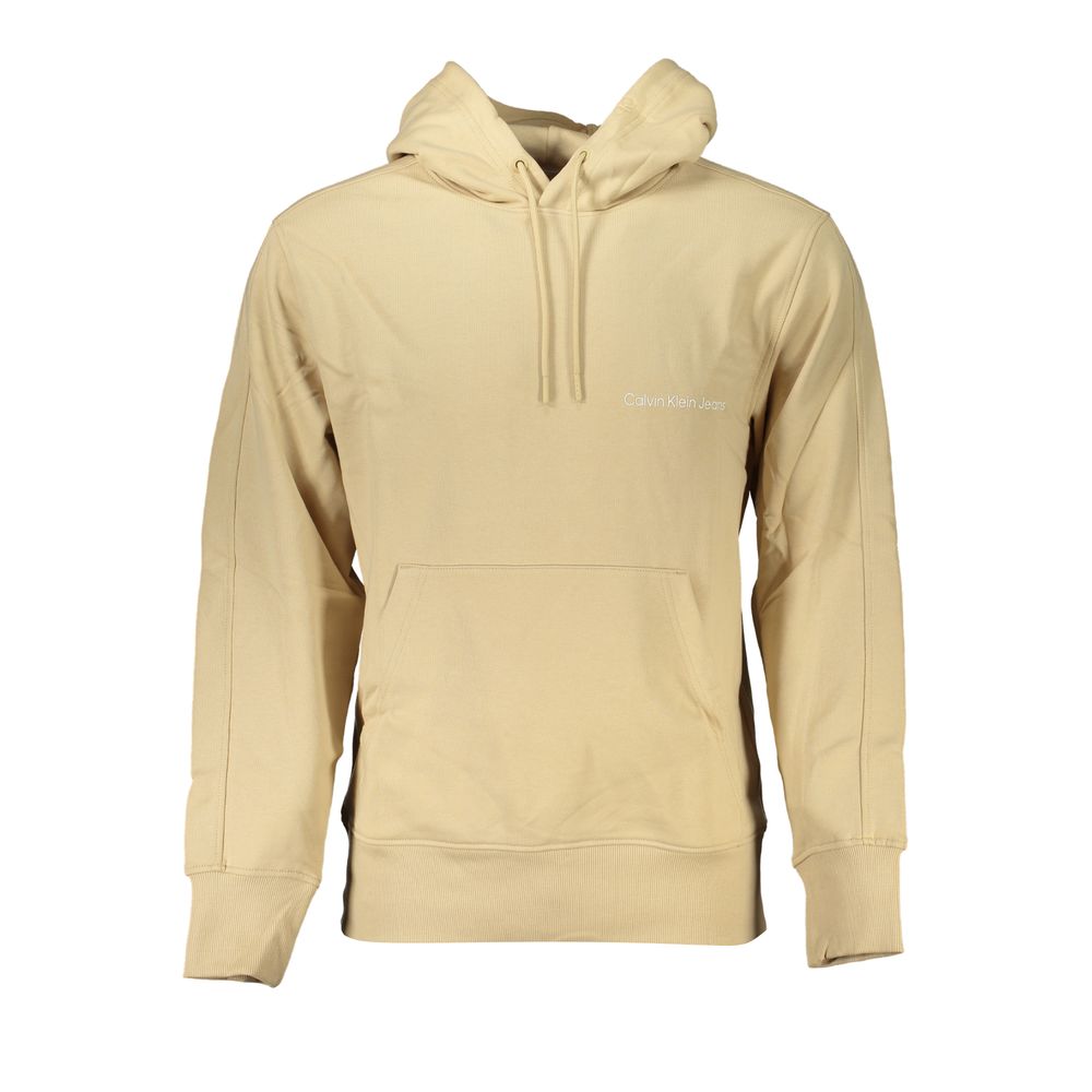 Calvin Klein Beige Brushed Cotton Hooded Sweatshirt - ACCEXO