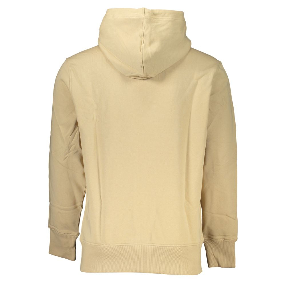 Calvin Klein Beige Brushed Cotton Hooded Sweatshirt - ACCEXO