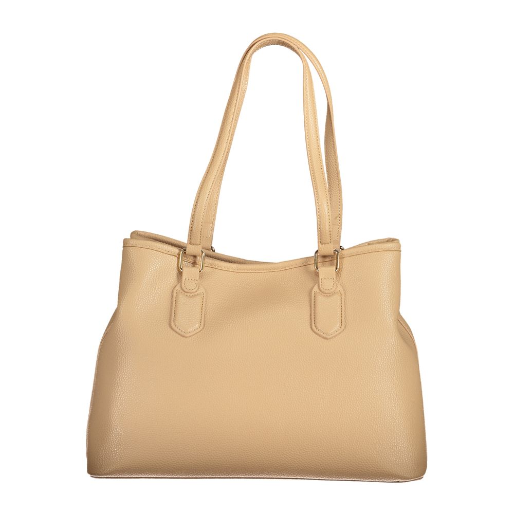 Beige handbag on a white background