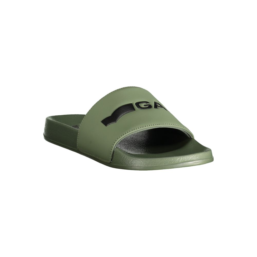 Gas Green Polyester Mens Sandal