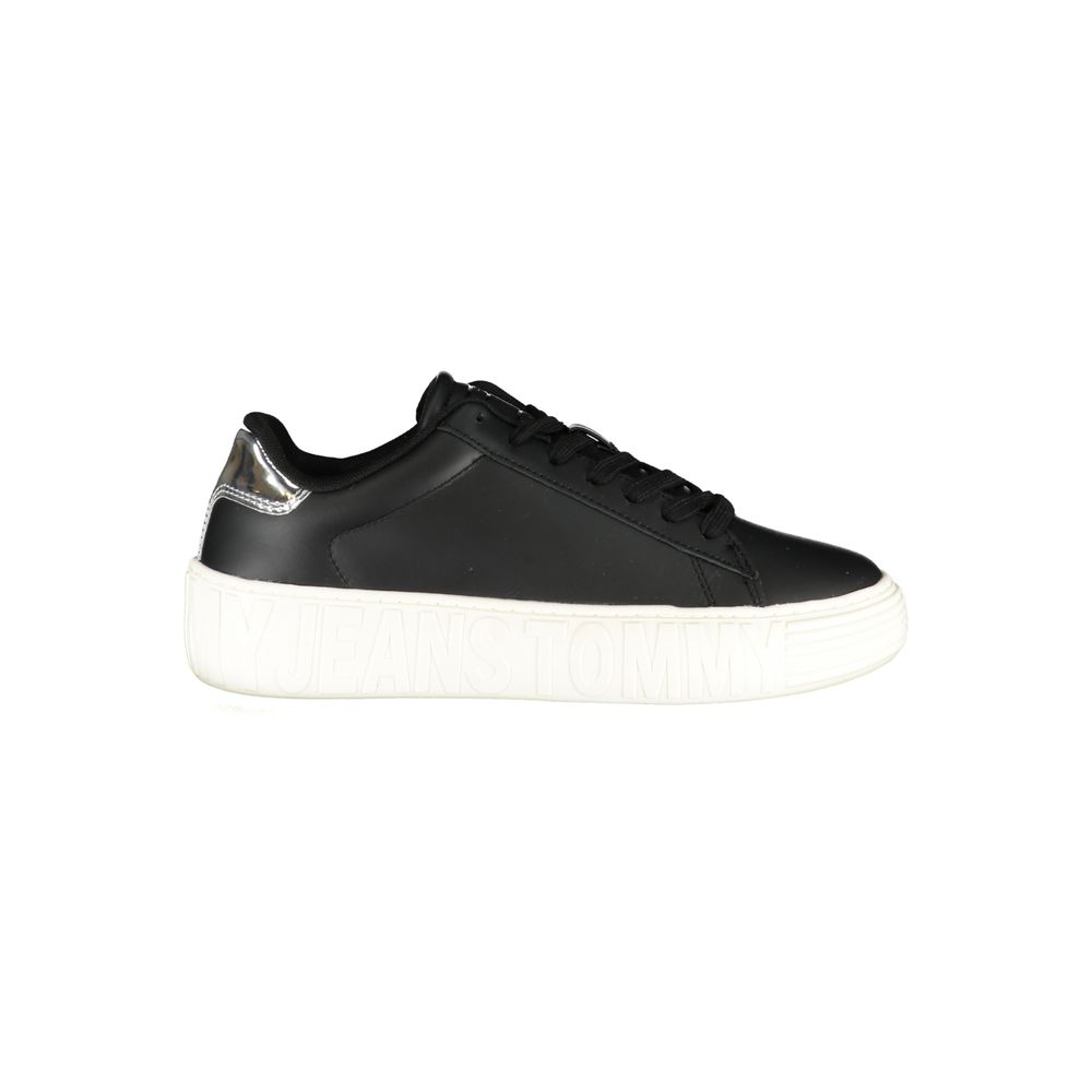 Tommy Hilfiger Black Leather Women Sneaker - ACCEXO