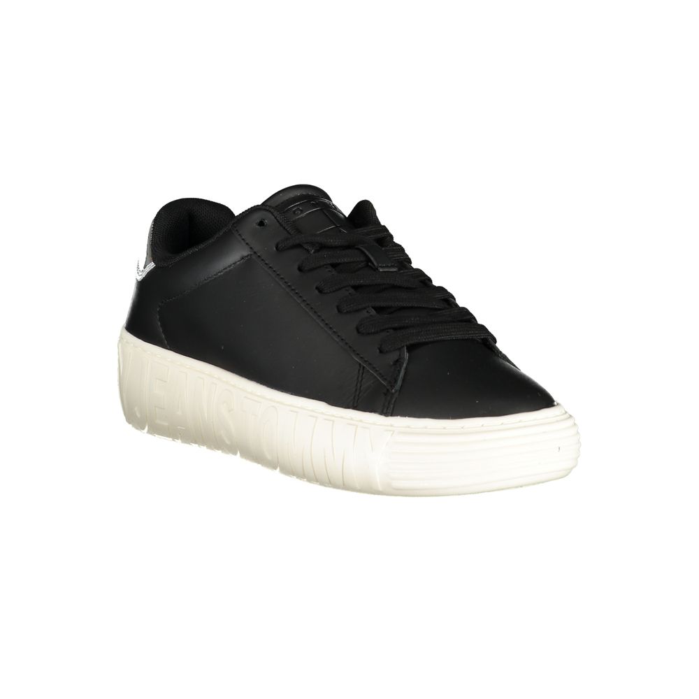 Tommy Hilfiger Black Leather Women Sneaker - ACCEXO