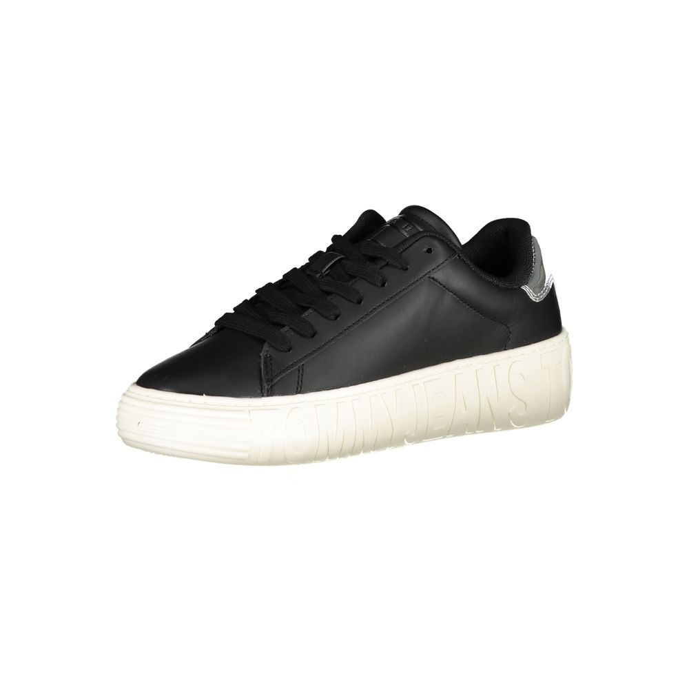 Tommy Hilfiger Black Leather Women Sneaker - ACCEXO
