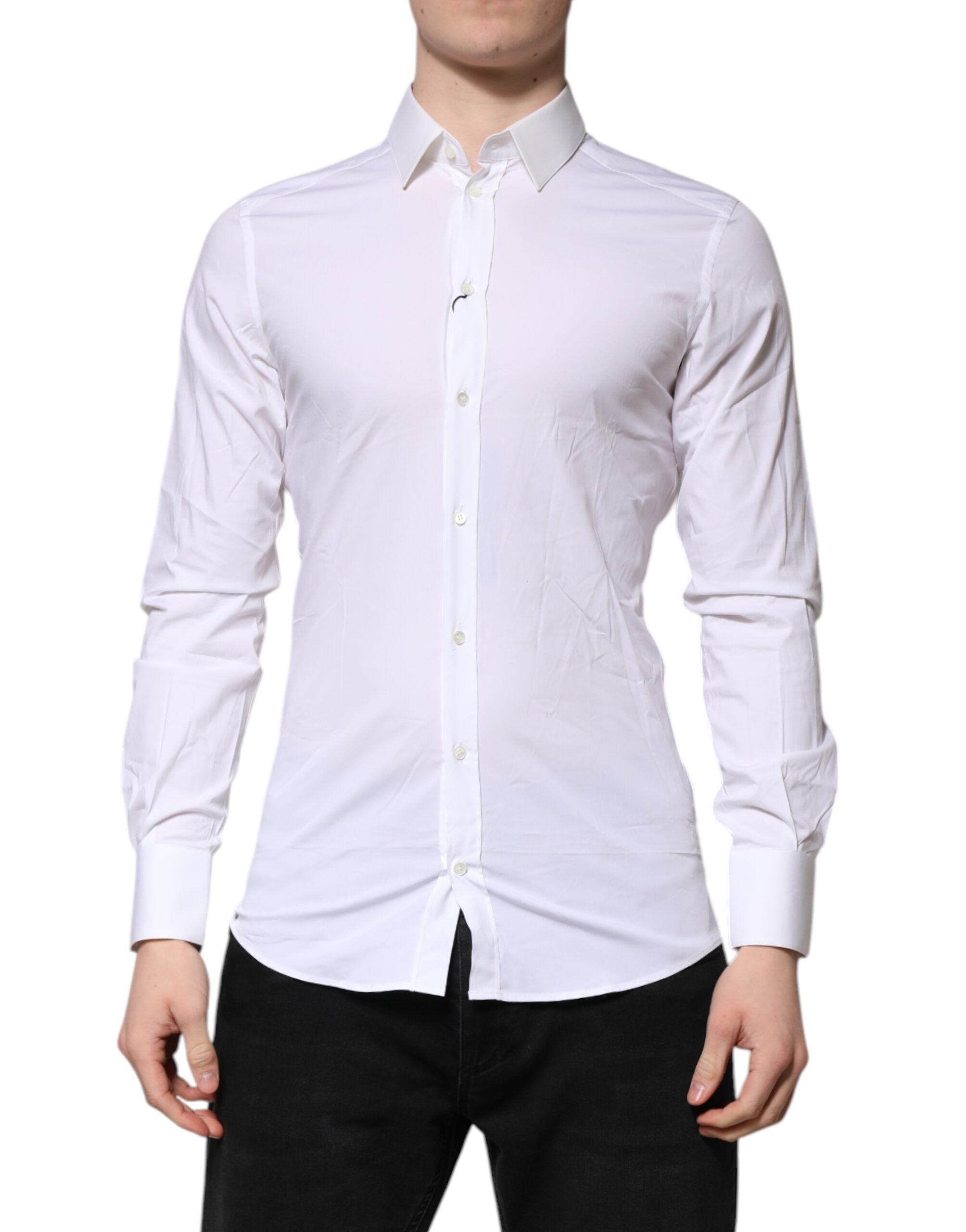 Dolce & Gabbana White GOLD Long Sleeves Dress Formal Shirt - ACCEXO