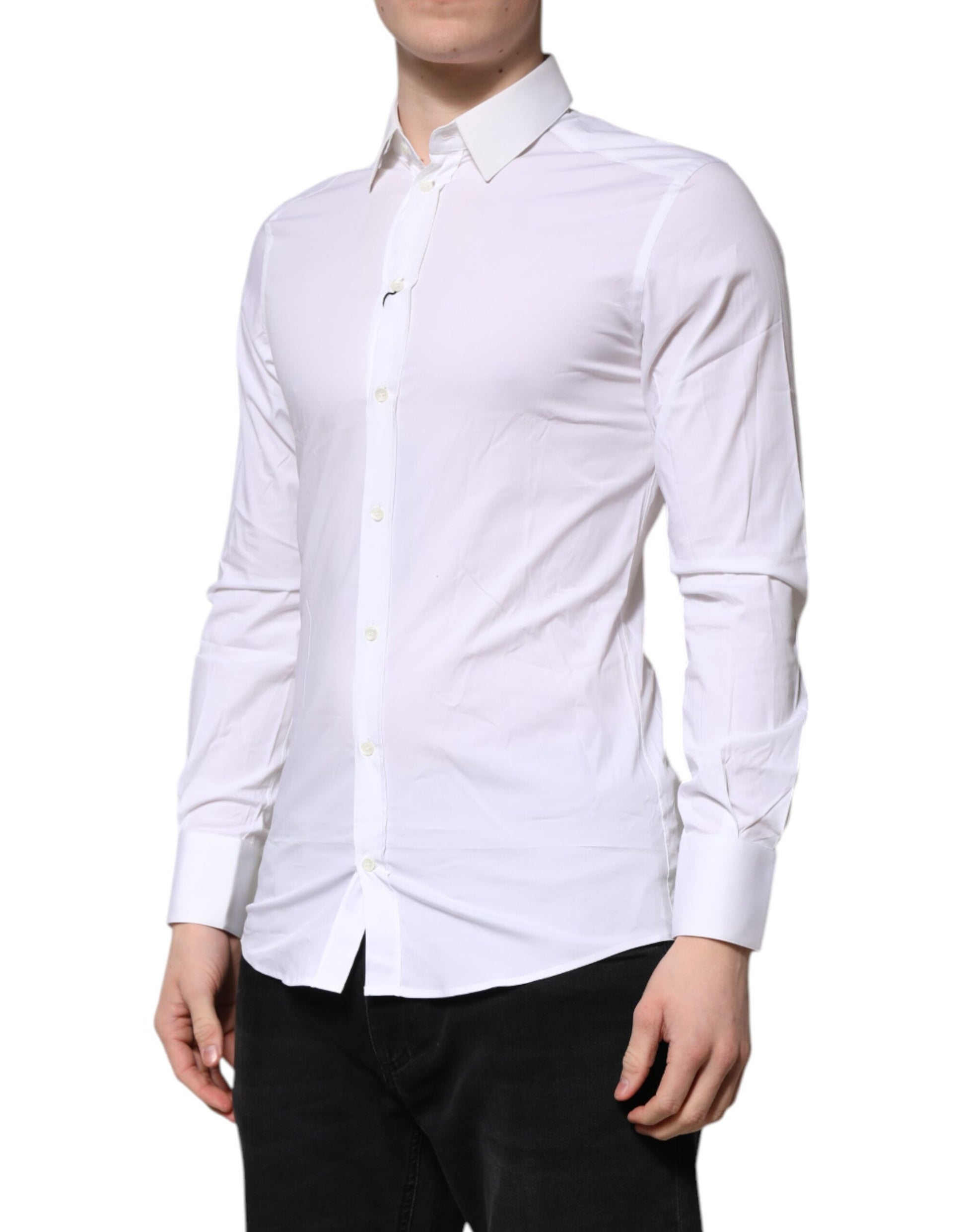 Dolce & Gabbana White GOLD Long Sleeves Dress Formal Shirt - ACCEXO