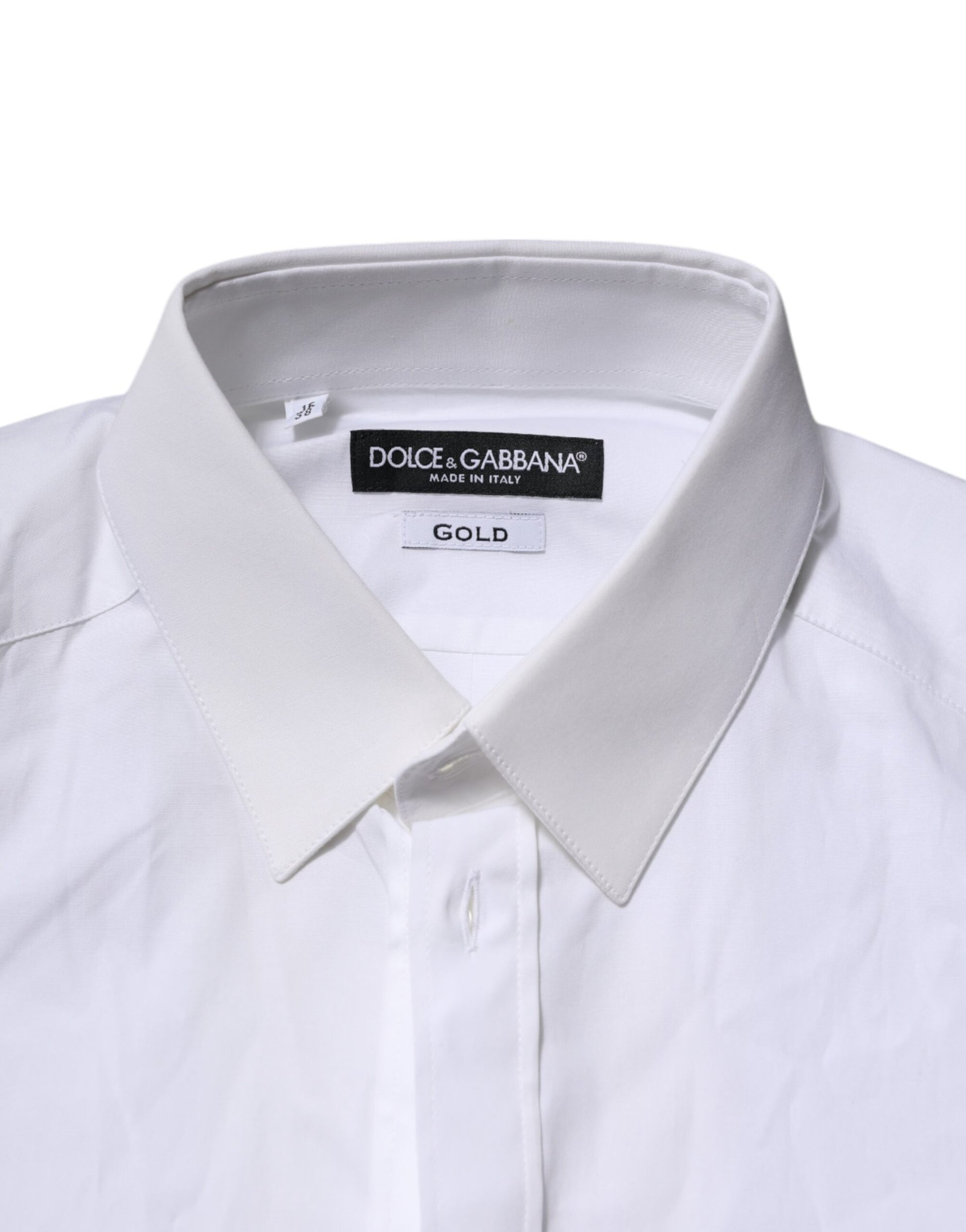 Dolce & Gabbana White GOLD Long Sleeves Dress Formal Shirt - ACCEXO