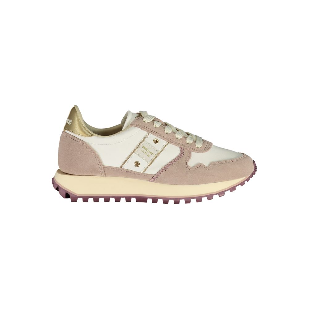 Blauer White Polyester Women Sneaker - ACCEXO