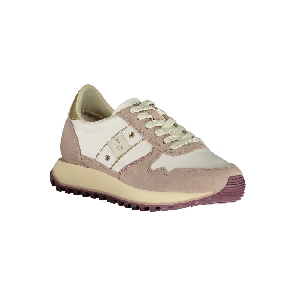 Blauer White Polyester Women Sneaker - ACCEXO