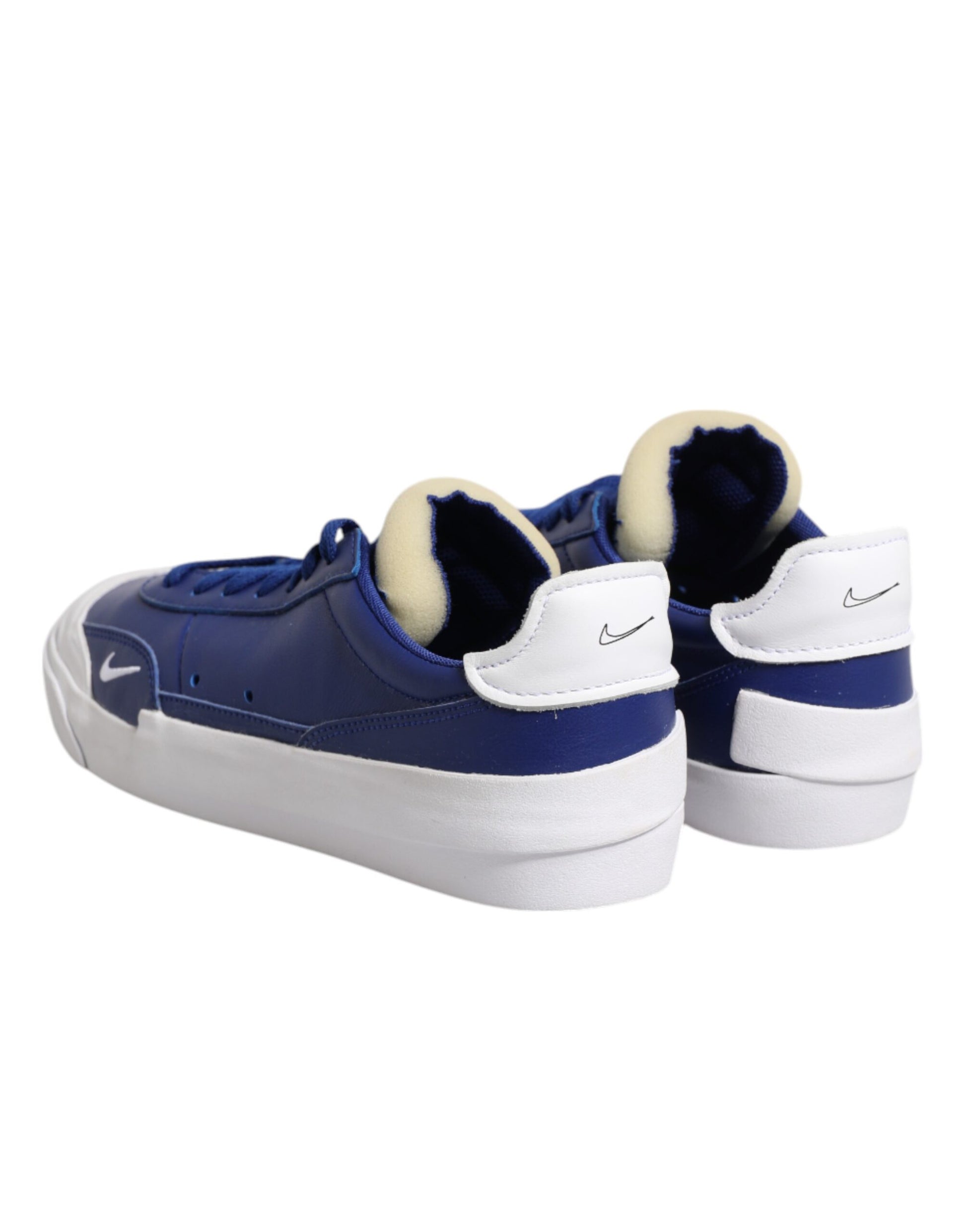 Nike White Blue Lace Up Low Top Drop-Type PRM Sneakers Shoes - ACCEXO