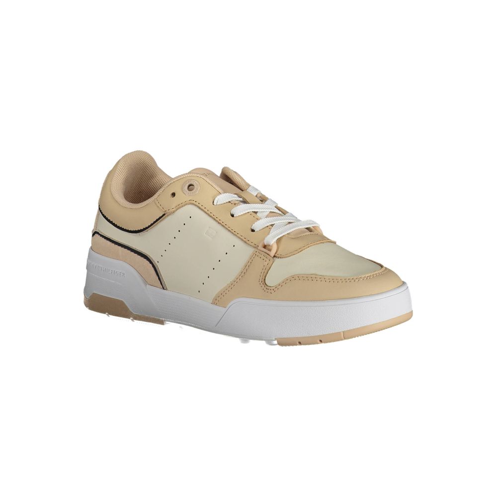 Tommy Hilfiger Beige Leather Women Sneaker - ACCEXO