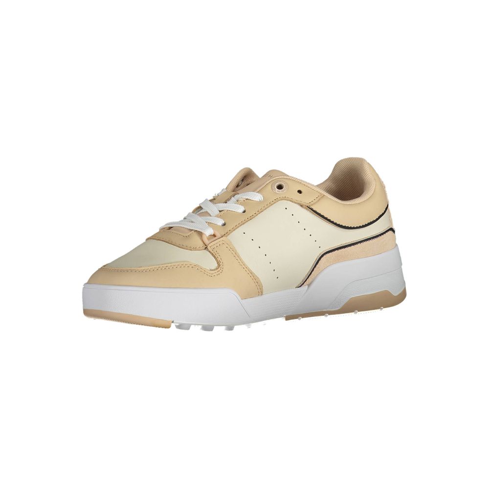 Tommy Hilfiger Beige Leather Women Sneaker - ACCEXO