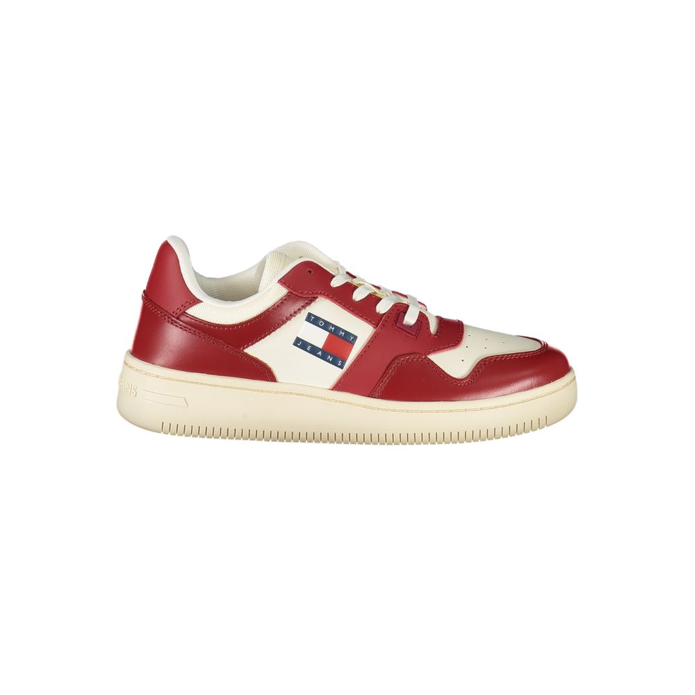 Tommy Hilfiger Red Leather Women Sneaker - ACCEXO