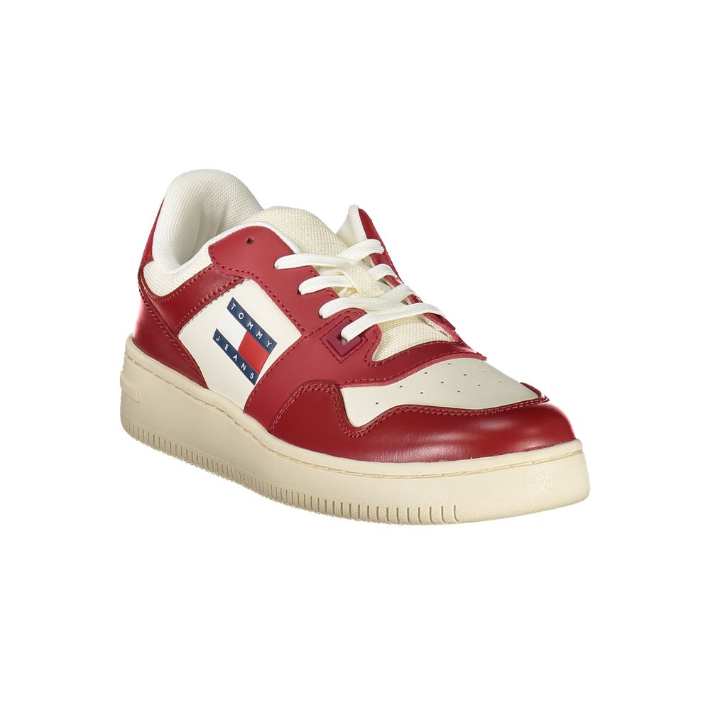 Tommy Hilfiger Red Leather Women Sneaker - ACCEXO