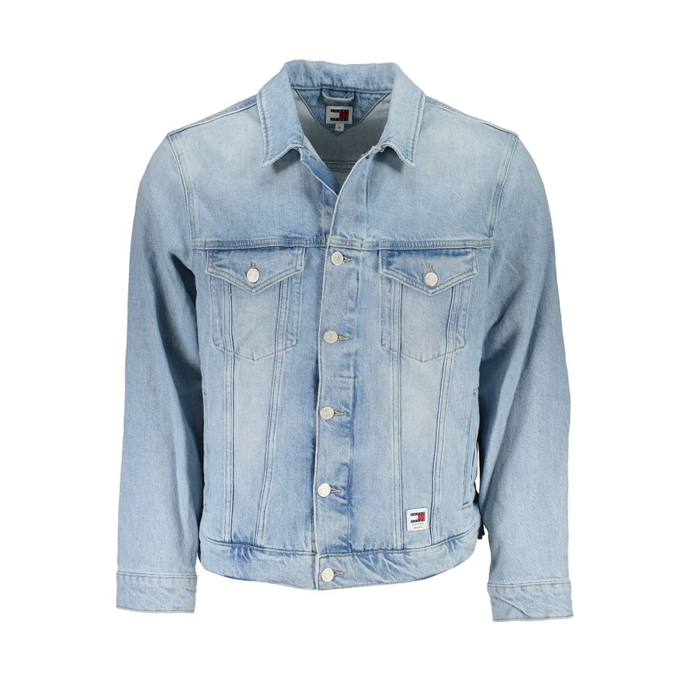 Tommy Hilfiger Light Blue Cotton Men Jacket - ACCEXO