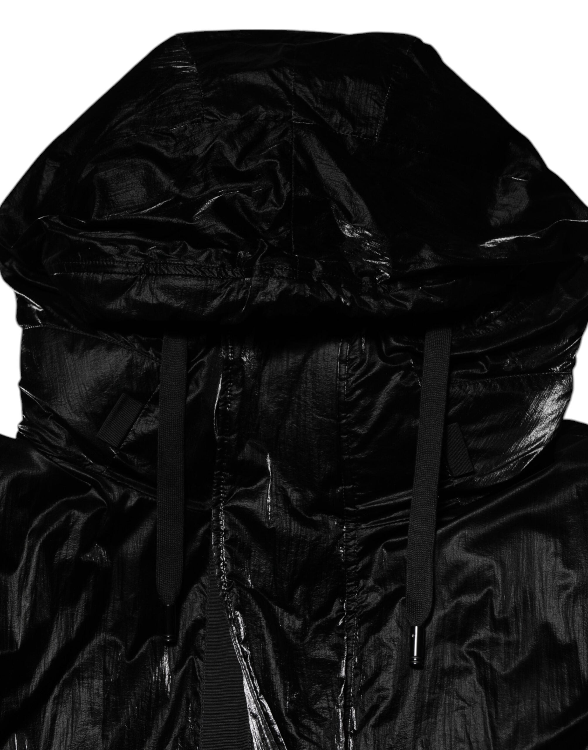 Dolce & Gabbana Black Logo Full Zip Hooded Quilted Jacket - ACCEXO