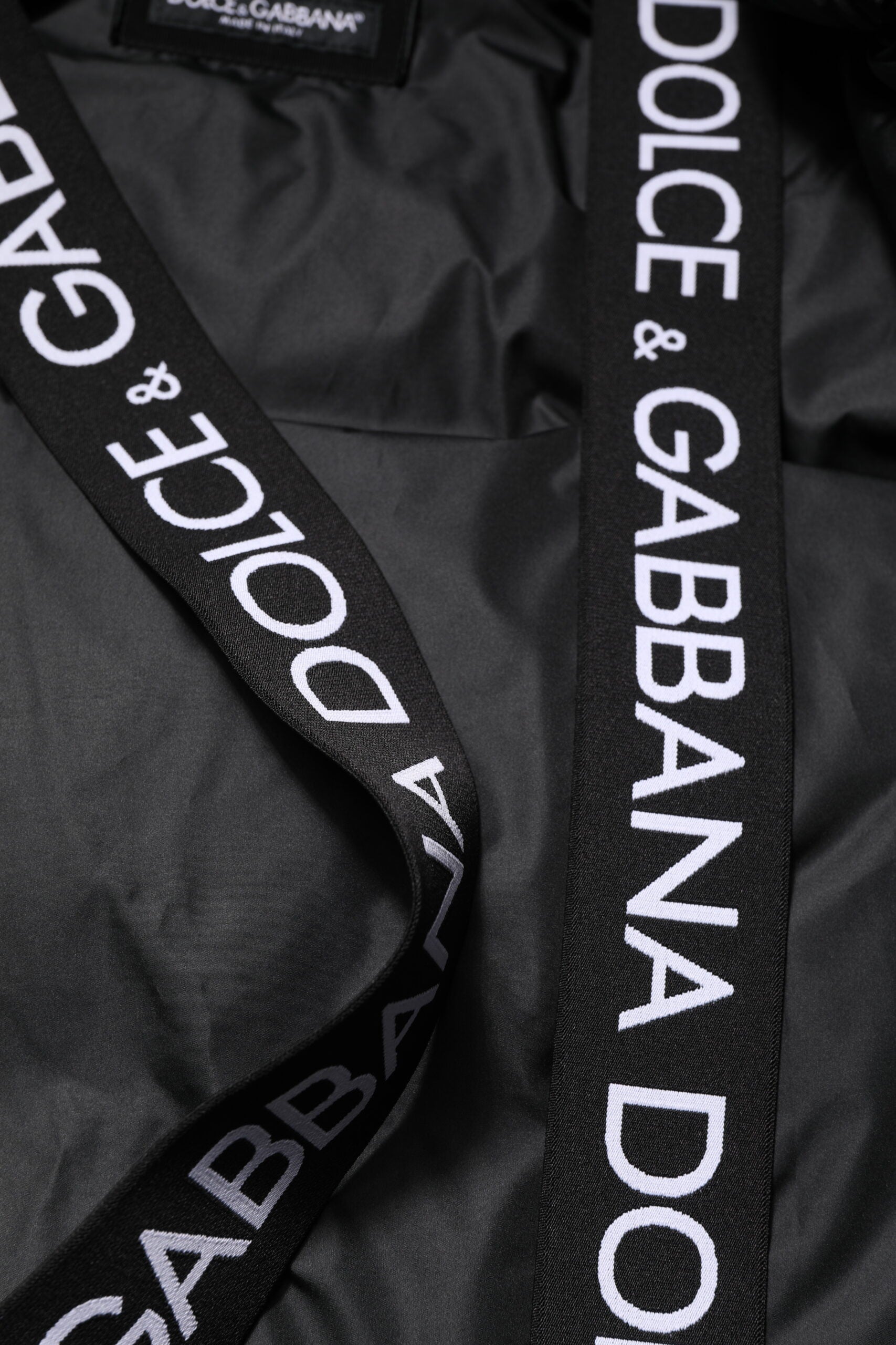 Dolce & Gabbana Black Logo Full Zip Hooded Quilted Jacket - ACCEXO