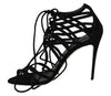 Dolce & Gabbana Elegant Black Suede Gladiator Stilettos