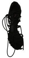 Dolce & Gabbana Elegant Black Suede Gladiator Stilettos